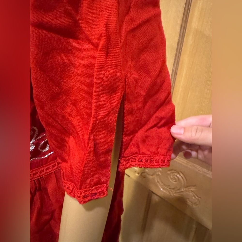 Ana K Ananda’s Collection Red Rayon Deep V-Neck B… - image 3